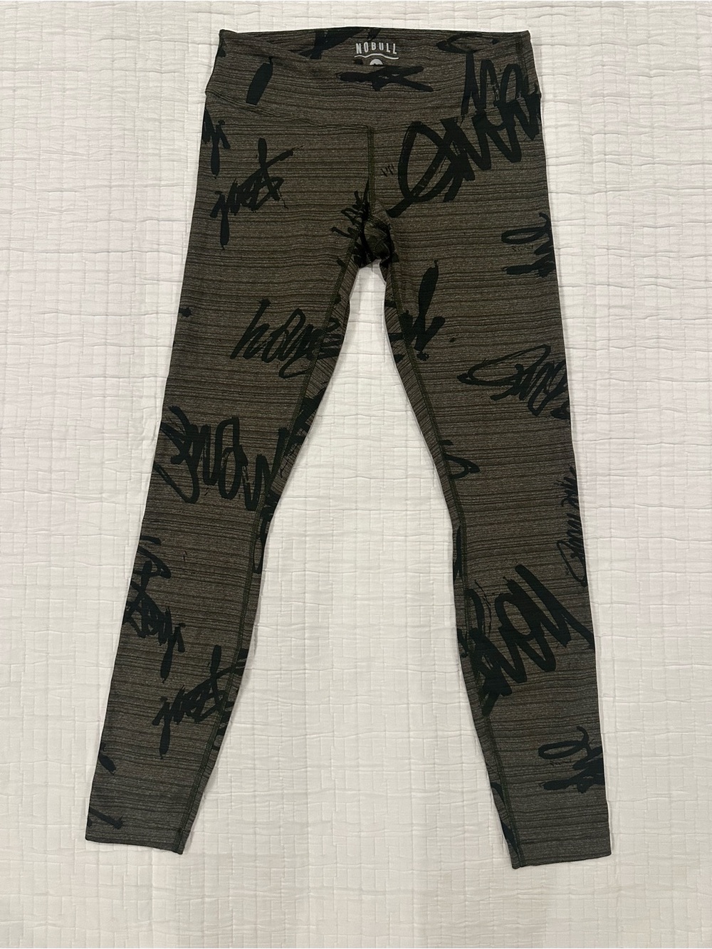 NOBULL Women’s Olive Green Script Print Leggings Med